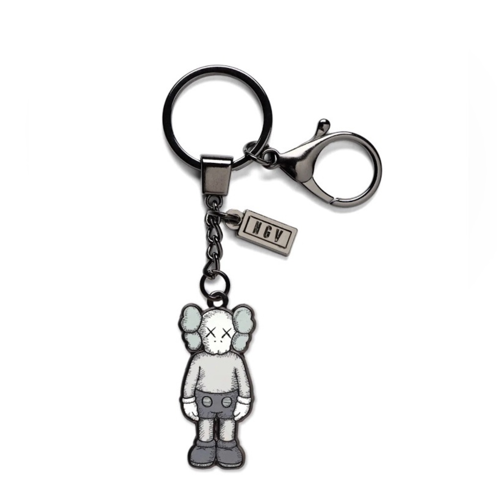 Rare KAWS NGV Gray Companion Keychain Keyring Limited Brand New